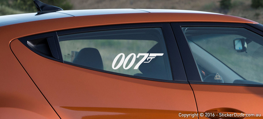 007 - James Bond Sticker | Worldwide Post | Range Of Sticker Colours