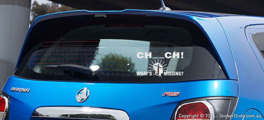Church What's Missing Sticker | Range Of Sticker Colours