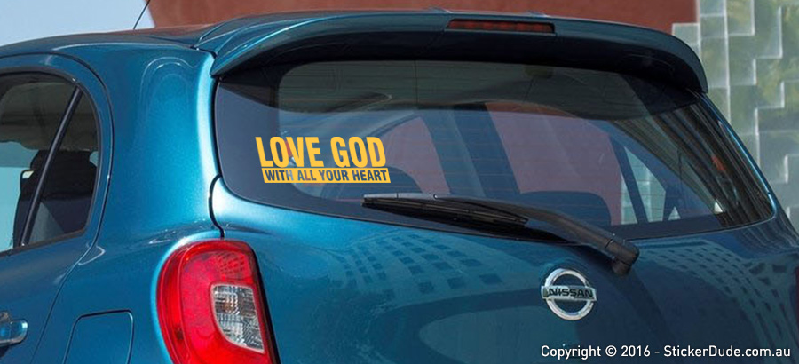 Love God Sticker | Worldwide Post | Range Of Sticker Colours