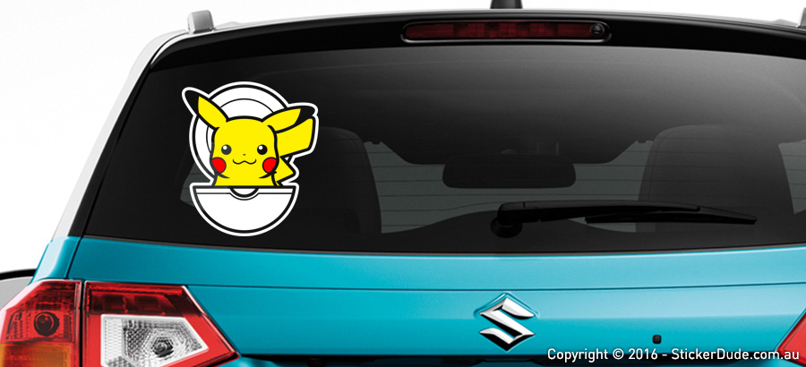 Pikachu in Pokeball - Pokemon Sticker | Worldwide Post | Range Of Sticker Colou