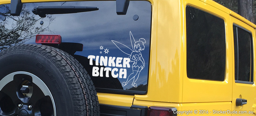 Tinker Bitch - Version 2 Sticker | Worldwide Post | Range Of Sticker Colours