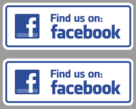 Find us on Facebook (Set of 2) Sticker / Decal