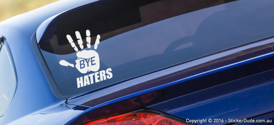 Bye Haters Sticker | Worldwide Post | Range Of Sticker Colours