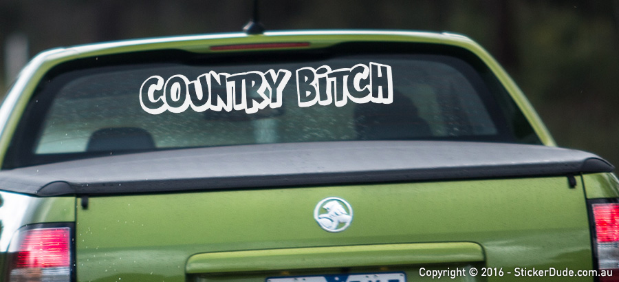 Country Bitch Sticker | Worldwide Post | Range Of Sticker Colours