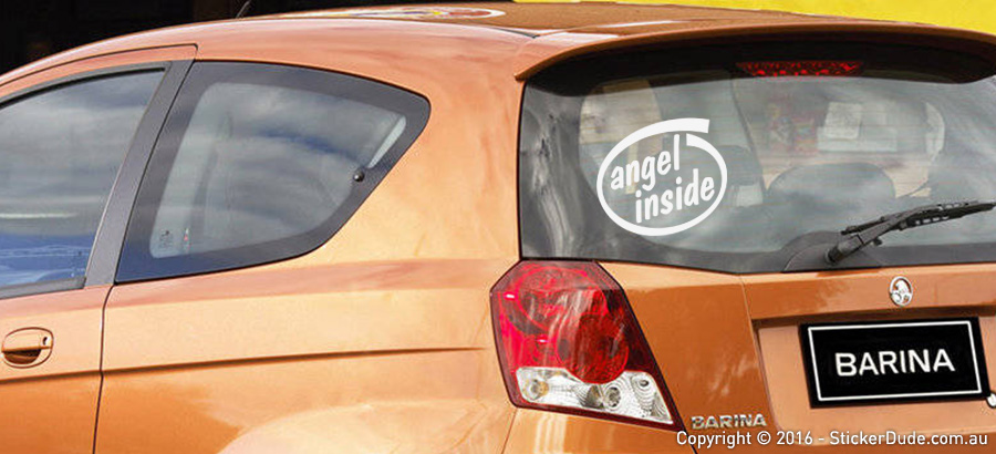 Angel Inside Sticker | Worldwide Post | Range Of Sticker Colours