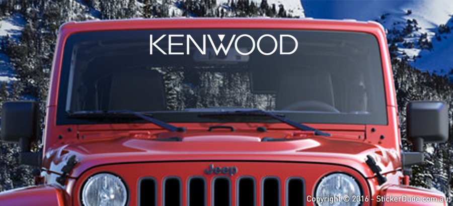 Kenwood Car Audio Decal Stickers – 2 Pairs Glossy White – Aftermarket Window Stickers