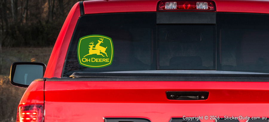 Oh Deere - John Deere Parody Sticker | Worldwide Post | Range Of Sticker Colours